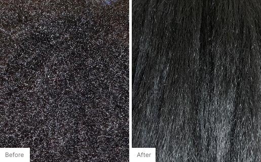 5 - Before and After Real Results picture of a woman's hair.