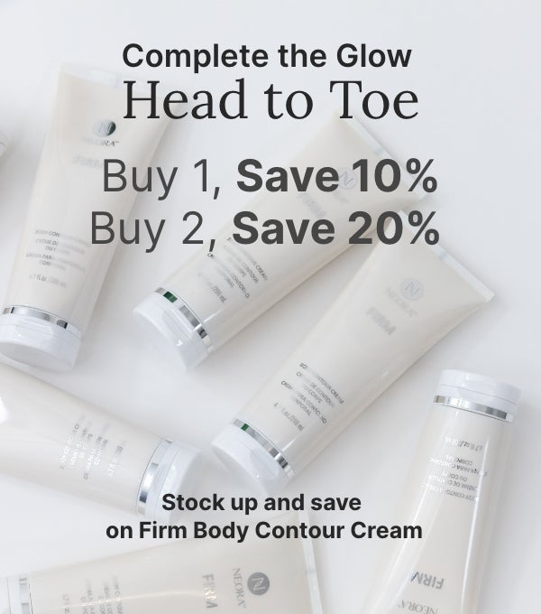 A group shot of tubes of Firm Body Contour Cream. Stock up and save on Firm Body Contour Cream. Buy 1, save 10%. Buy 2, save 20%