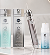 The Fill, Lift, & Glow Set displayed on a marble counter.  