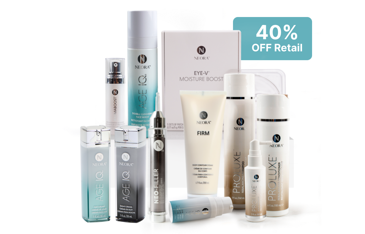 11 Neora products grouped together. This pack of products is 40% OFF Retail.