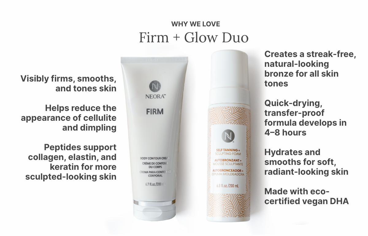 An infographic of reasons why we love the Firm + Glow Duo. 