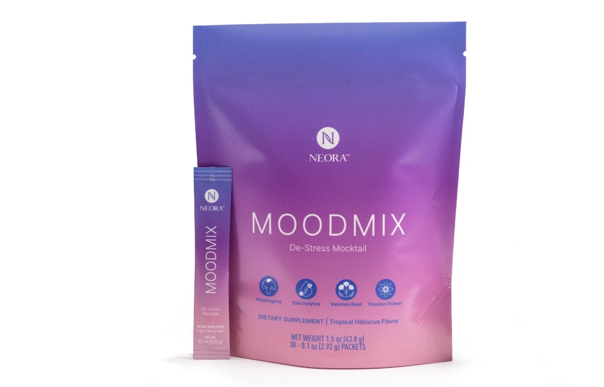 A bag of Neora's MOODMIX with a packet.
