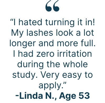 Quotes from users of the Lash Lush 3-in-1 Lash & Brow Serum describing their experiences using the product.