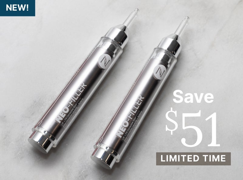 Two Neo-FILLER tubes. The featured text states that for a limited time, save $51 with the purchase of a 2-pack of Neo-FILLER.