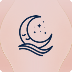 An icon of a smiling crescent moon.