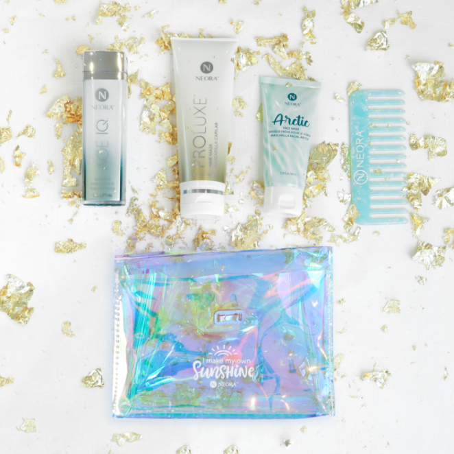 Save 15% with the Summer Survival Set, which includes Age IQ Day Cream, ProLuxe Hair Mask, Arctic Face Mask and FREE Summer Bag and Detangling Comb.