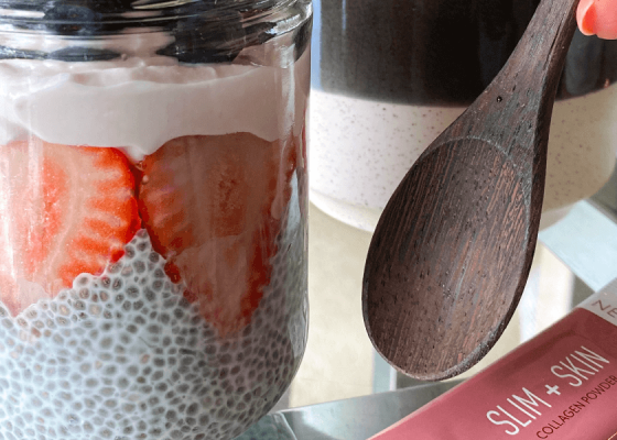 Chia Seed Berry Parfait with Collagen Powder
