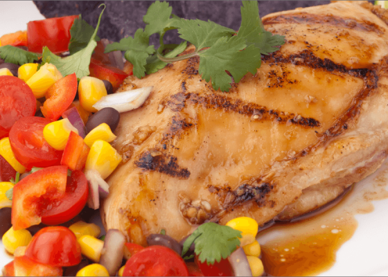 Cayenne Chicken Stick & Black Bean Salsa