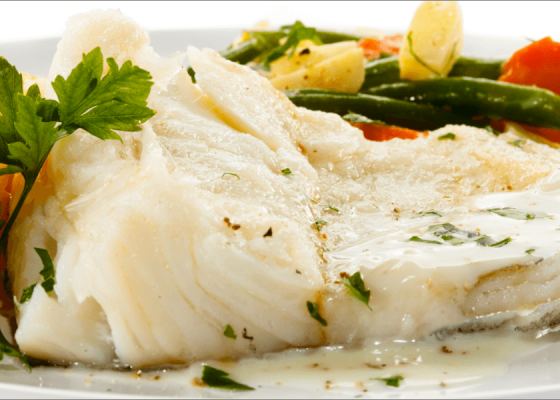 Grilled White Fish Green Beans and Potato in parchment