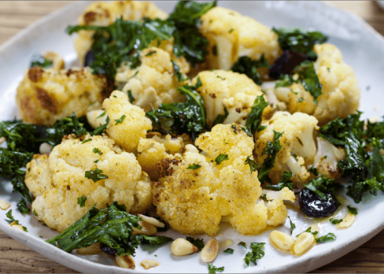 Kale and Roasted Cauliflower Salad