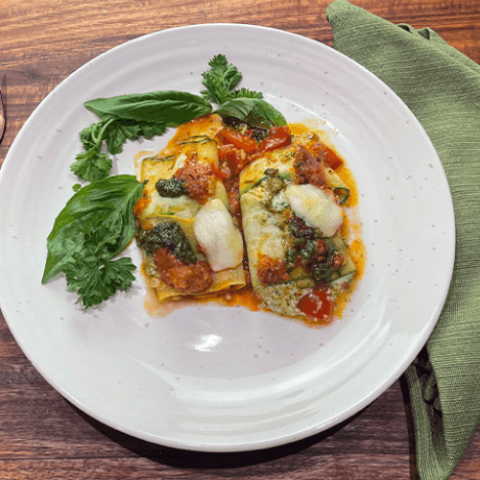 Pesto and Sausage Zucchini Involtini | Neora Blog