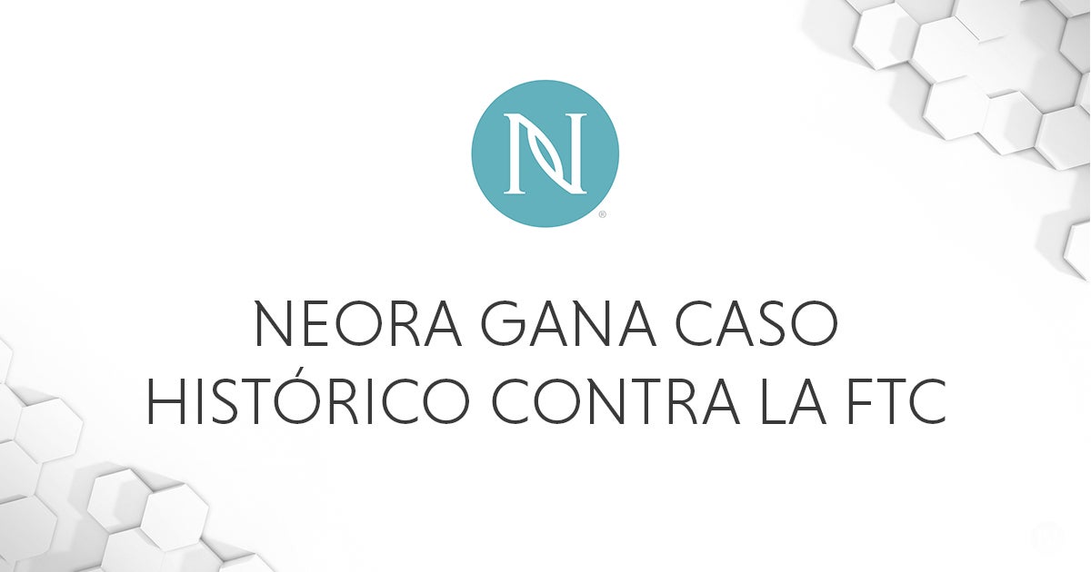 Logo Neora con texto"Neora Gana Caso histórico contra FTC"