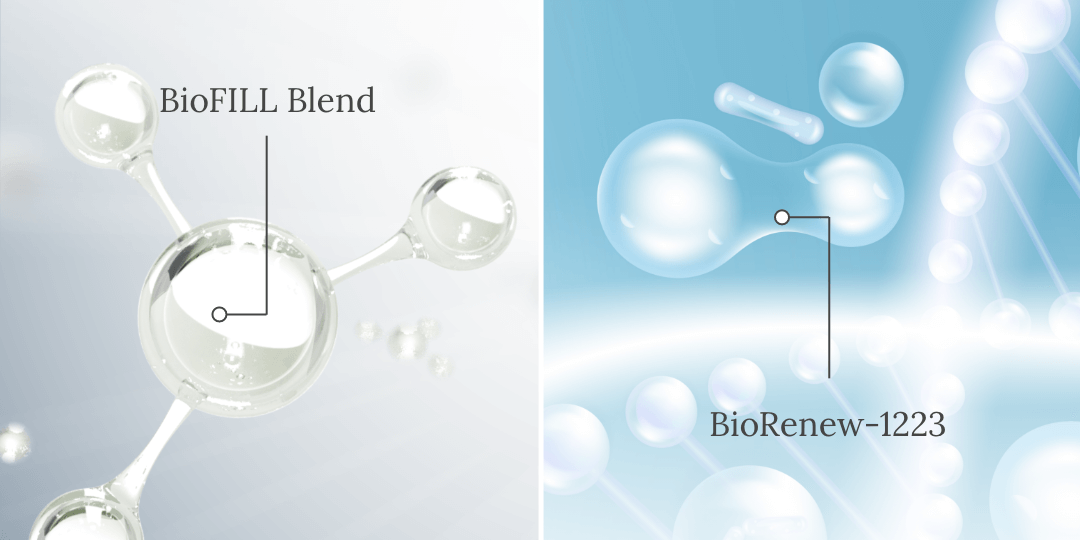 An infographic showcasing BioFILL Blend and BioRenew-1223.