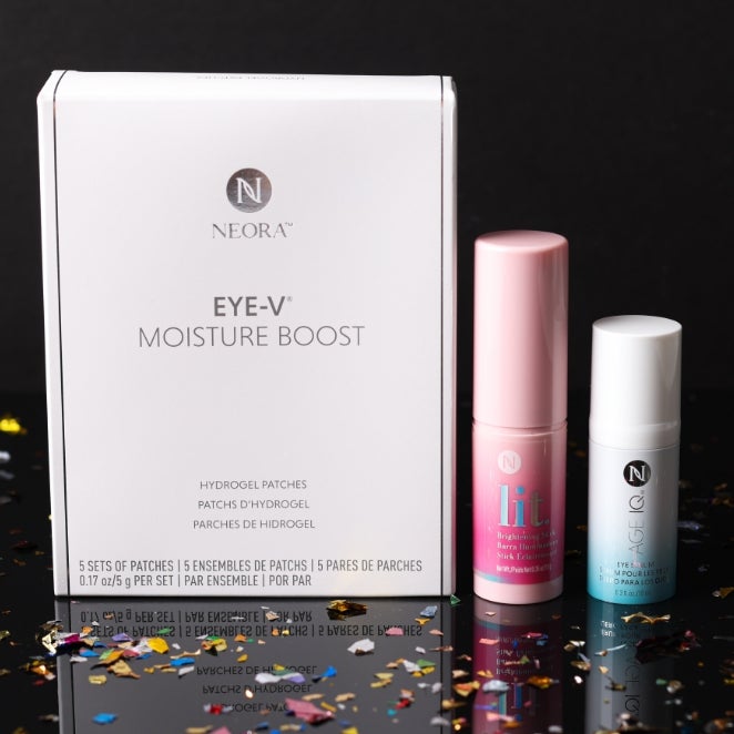 Save 15% with the Royal Eye Treatment bundle, which includes Age IQ Eye Serum, Eye-V Moisture Boost Hydrogel Patches and Lit Brightening Stick.