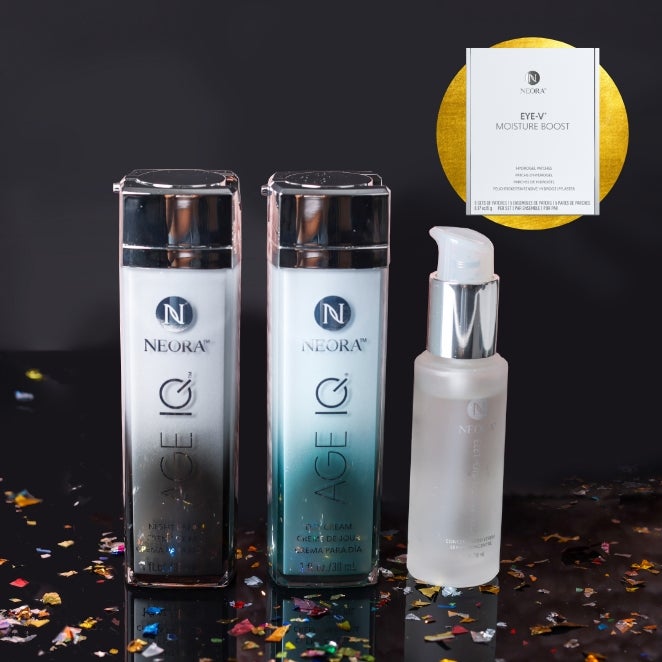 Save 20% plus get Free Eye Patches and Free Shipping with Transformation Set, which includes Age IQ® Day Cream, Age IQ® Night Cream, Advanced SIG_1273 and a FREE Teddy Plush Bag